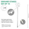 Eurmax USA 10-Pack Secure Protection Galvanized Tent Stakes,Rust-Proof Steel Canopy Anchors for High Winds,Heavy Duty Commercial Ground Pegs for Camping,Pop Up Tents&Gazebos - Includes 4x10ft Ropes view 3