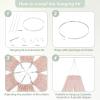24 Inches Silver Metallic Ceiling Drapes Hanging Kit for 6 Panels Wedding Drapes Decorations Canopy Hoop Metal Hardware Kit view 3