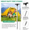 Eurmax USA 10-Pack Secure Protection Galvanized Tent Stakes,Rust-Proof Steel Canopy Anchors for High Winds,Heavy Duty Commercial Ground Pegs for Camping,Pop Up Tents&Gazebos - Includes 4x10ft Ropes view 4