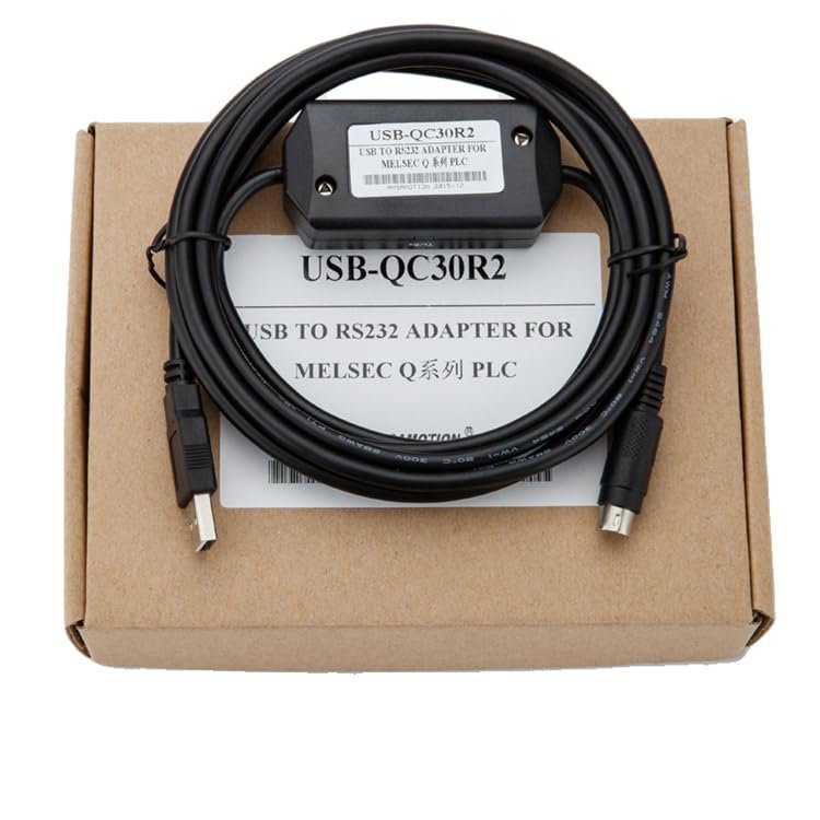 Programming Cable for USB-QC30R2 PLC Q-Series Data Connection Download Cable Black : 3m