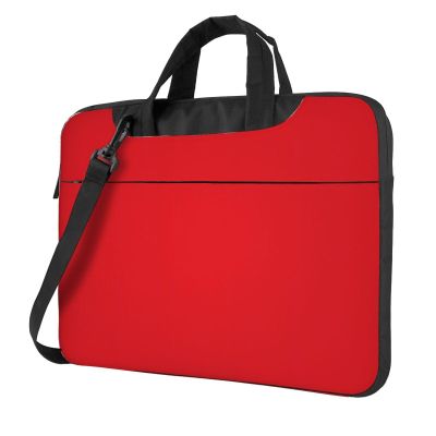 Solid Color Red Ultra-Thin Waterproof Laptop Bag With Shoulder Strap And Handle For Daily Business Trips14 Inch