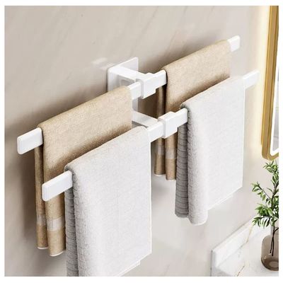 ELZEM Rotating Towel Rack Towel Rack Bathroom Kitchen Towel Bar,Towel Holder Wall Mount Polished Finish for Kitchens,Bathrooms,and Swimming Pools (Color : White, Size : 50cm)