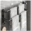 Rotating towel rack Bath Towel Bar Brushed Light Towel Rack Bathroom, 304 Stainless Steel Thicken Towel Holder Wall Mount Towel Holder For Hand Towelbathroom Kitchen ( Color : Black , Size : 50cm ) view 1