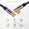 BlueRigger RG6 Coaxial Cable (90 Angled to Straight Male F Type Connector Pin, Gold Plated, Triple Shielded) view 3