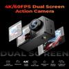 4K 60FPS Touchscreen Action Camera, Waterproof Camera with 64GB SD Card 8X Zoom 24MP Underwater Camera 131FT Sports Cameras 170 WIFI Cameras with 2*1350mAh Batteries Helmet Accessories Kit view 2