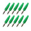 10Pcs 4mm Banana pl;/UG Side Stackable Connector Red Green Blue Yellow Black 4mm Banana Plugs Cable Wire DIY Connectors(10 Green) view 1