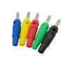10Pcs 4mm Banana pl;/UG Side Stackable Connector Red Green Blue Yellow Black 4mm Banana Plugs Cable Wire DIY Connectors(10 Green) view 4