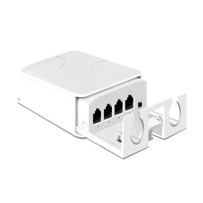 Davuaz Outdoor PoE Extender, 1 in 3 Out PoE+ Extender with 100Mbps, Up to 30W, IEEE802.3af/at Compatible, IP66 Waterproof, Extend Additional 100/250m(330/820ft), Plug & Play, Outdoor PoE Repeater