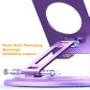 Aluminum Dual Folding Cell Phone Stand, 360 Rotation Fully Adjustable Foldable Tablet Stand, Compatible with iPhone 13, 14 Pro Max, SE, XR, Samsung Galaxy, Tablet and More, Dream Purple view 4