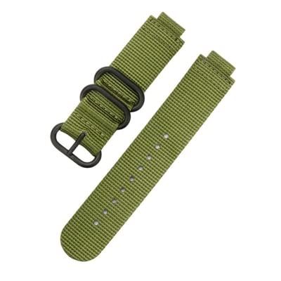 DJDLFA Canvas Nylon Strap For Garmin Forerunner 735XT/220/230/235/620/630 Watch Band Nylon Strap For Garmin Forerunner Watchband Belts (Color : Armygreen bk)
