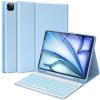 BQSS for iPad Air 13 Inch Case Keyboard (M3/M2, 2025/2024) & iPad Pro 12.9 inch (6th/5th/4th/3rd Gen), 7 Colors Backlit Wireless Detachable Folio Keyboard Cover with Pencil Holder (Light Blue) view 1