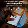 BQSS for iPad Air 13 Inch Case Keyboard (M3/M2, 2025/2024) & iPad Pro 12.9 inch (6th/5th/4th/3rd Gen), 7 Colors Backlit Wireless Detachable Folio Keyboard Cover with Pencil Holder (Light Blue) view 3