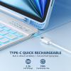 BQSS for iPad Air 13 Inch Case Keyboard (M3/M2, 2025/2024) & iPad Pro 12.9 inch (6th/5th/4th/3rd Gen), 7 Colors Backlit Wireless Detachable Folio Keyboard Cover with Pencil Holder (Light Blue) view 4