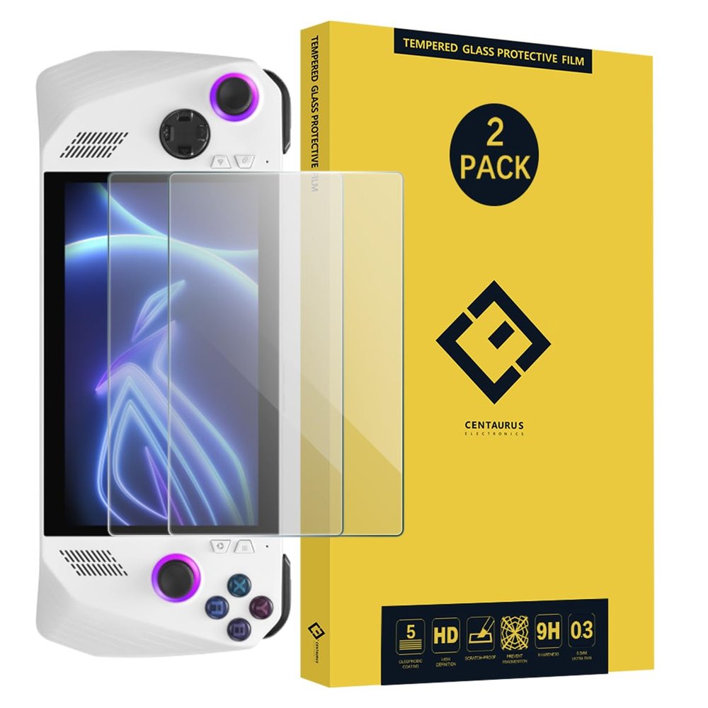 XINXUSONG 2Pcs ROG Ally Screen Protector, Anti-Scratch 9H HD Clear No-Bubble Tempered Glass Screen Protector Protective Film For A S U S ROG Ally