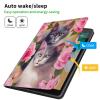 CGFGHHUY for Microsoft Surface GO 3 Case Lightweight Protective PU Leather Smart Stand Cover with Auto Wake Sleep Tablet Case for Microsoft Surface GO/GO 2/GO 3 - Pink Rose Flower Cat view 3
