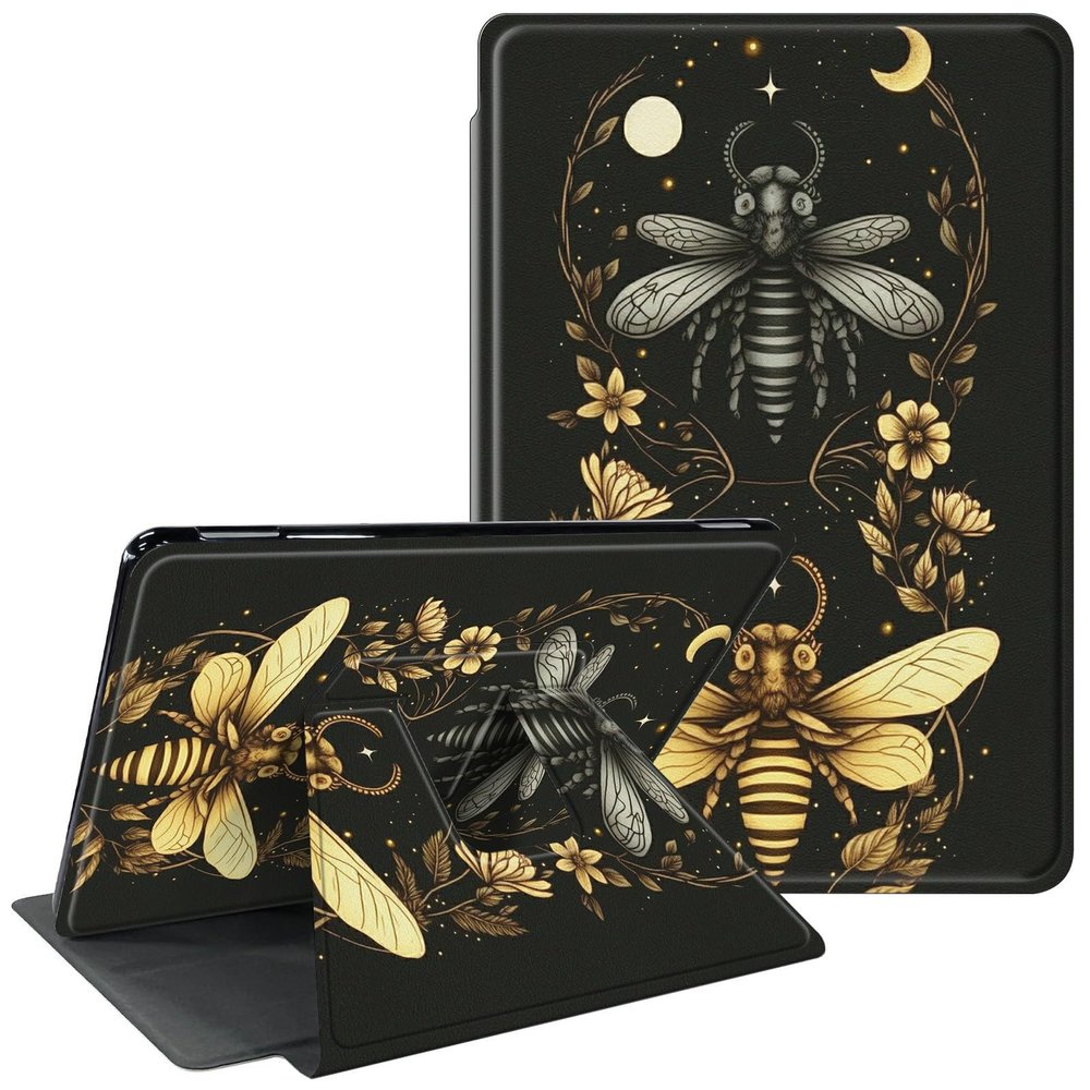 CGFGHHUY for Kindle Scribe Case for Kindle Scribe Cover 10.2 inch 360 Degree Rotating Stand Smart Cover with Auto Wake Sleep Tablet Case for Kindle Scribe 2022 - Moth Moon Sun