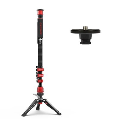 IFOOTAGE Cobra 3 Carbon Fiber Monopod with Pedal and Quick Release Plate, 71" Professional Monopod for Cameras, Max Load 17.64 lbs, Compatible with Sony Canon Nikon DSLR Camera, C180F-P