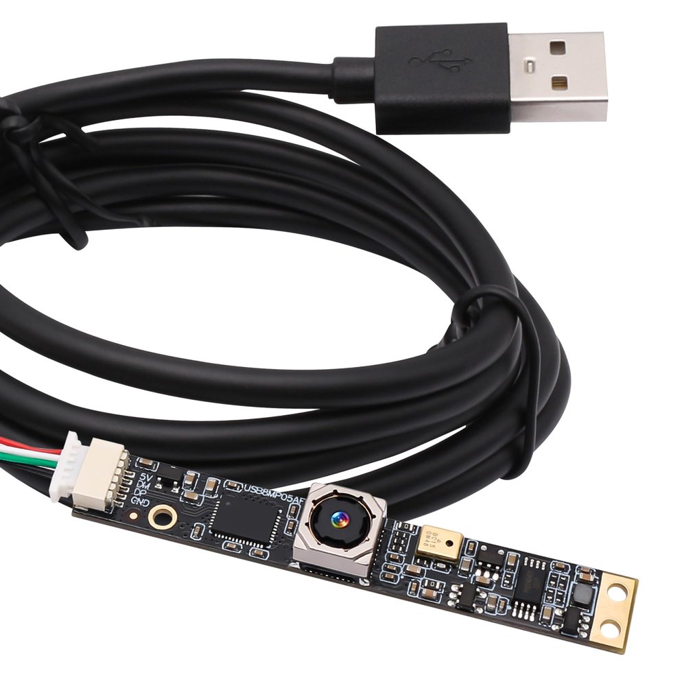 8mp Auto Focus USB Camera with Microphone Mini PC Camera for Computer 4K lightburn Camera for Laser Engraver Mini Strip Webcam Board CCTV USB Surveillance Camera for Raspberry Pi Laptop