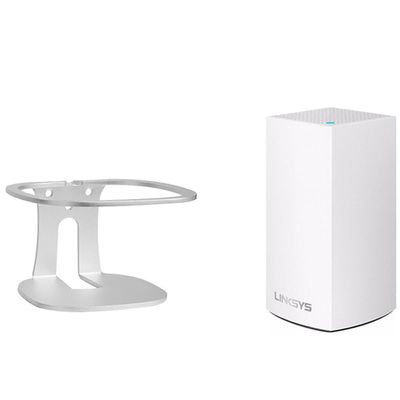 Aokicase Compatible with Linksys AC3900M Holder Wall Mount Linksys AC3900M Stand Accessories, Smart Home Speaker Accessories Rack (Linksys AC3900M, Silver) 2 Pieces