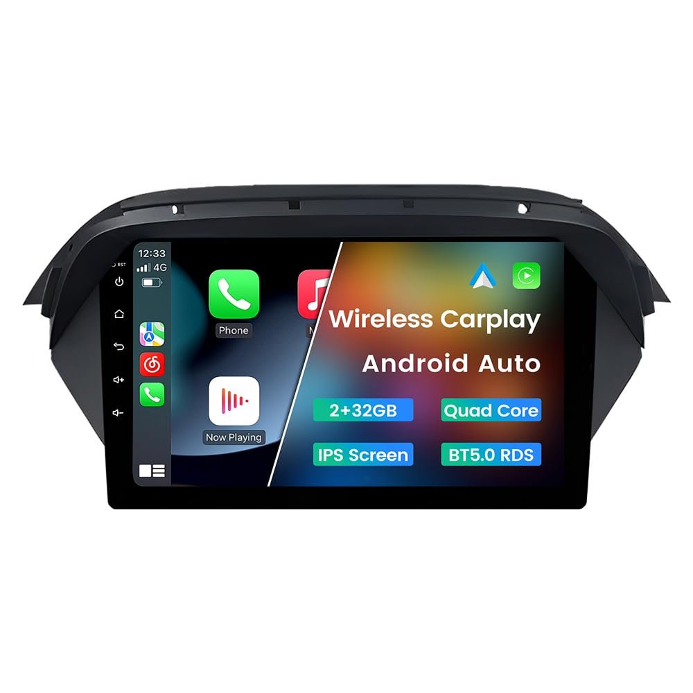 Stereo Radio for Honda Acura MDX 2007-2013, Biorunn 9 Inch GPS Wireless Wired Car-Play Android Auto IPS Touch Screen Quad Core Navi WiFi FM RDS Head Unit Player 2GB RAM 32GB ROM