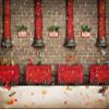 BELECO 7x5ft Fabric Santa Claus Workshop Backdrop Santa's Work Shop Red Train Gifts Rustic Brick Wall Snowflakes Winter Scene Background Winter Wonderland Christmas Party Decorations Photo Props view 3