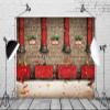 BELECO 7x5ft Fabric Santa Claus Workshop Backdrop Santa's Work Shop Red Train Gifts Rustic Brick Wall Snowflakes Winter Scene Background Winter Wonderland Christmas Party Decorations Photo Props view 4
