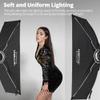 AMBITFUL 24"x35" / 60x90cm Black Softbox, Bowens Mount, Fabric & Reflective Material, Quick Set Up, Silver Interior, Perfect for Godox Flash Heads view 4