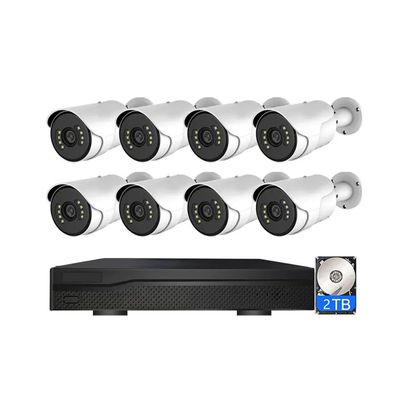 4K 8CH POE Security Cameras System with 8 Cameras and 2T Hard Disk, 8MP Plug and Play Surveillance NVR Kit with Two Way Audio, Color Night Vision, Remote Viewing, for Outdoor and Indoor