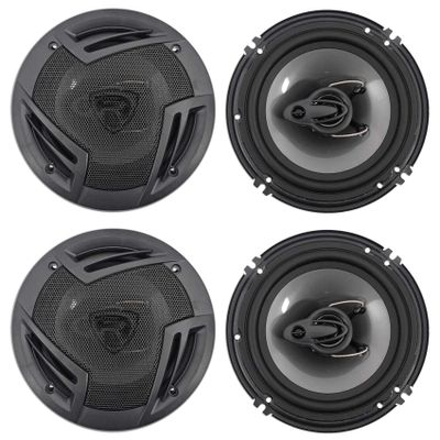 Rockville RV6.3A 6.5" 3-Way Car Speakers, 750W Peak / 150W RMS, 4 Ohm, Polypropylene Woofer, Butyl Rubber Surround, with Grilles, CEA Compliant, for Car Audio, 4-Piece