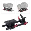 15mm Rail Riser Rig System Quick Release Base Kit, 15mm DSLR Camera Rod Riser Clamp Short Rods with 1/4in 3/8in, Y Shaped Shock Absorbing Lens Mount for Tripod view 2
