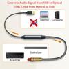 Tackston USB to Optical Audio Adapter, PC to SPDIF Sound Card Optical Output Compatible with Windows macOS Laptop Computer, Not for TV, One Way Audio Signal Only from USB to Toslink view 2