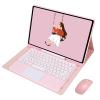 QYiiD Touchpad Keyboard Case with Mouse for Galaxy Tab S9 Ultra 2023 14.6 Inch (Model SM-X910/X916B/X918U), Folio Slim Keyboard Case Cover with Cute Round Key Wireless Keyboard, Pink view 1