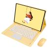 QYiiD Touchpad Keyboard Case with Mouse for Galaxy Tab S9 Ultra 2023 14.6 Inch (Model SM-X910/X916B/X918U), Folio Slim Smart Keyboard Cover with Cute Round Key Wireless Keyboard, Yellow view 1