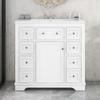 JIVOIT Modern 36" Bathroom Vanity with Ceramic Sink, Solid Wood Bathroom Vanity Set with Six Drawers, Cabinet and Adjustable Shelf, Silver Round Knobs, Stainless Steel Hinges view 2