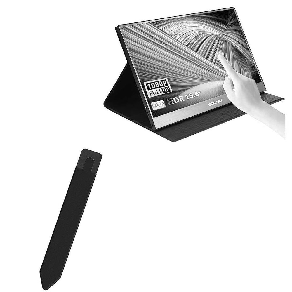 BoxWave Stylus Pouch Compatible with Visual Beat R15PMT01 (15.6 in) - Stylus PortaPouch, Pen Stylii Holder Carrier Portable Self-Adhesive - Jet Black