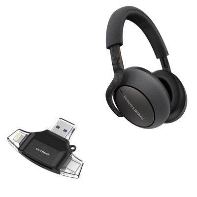 BoxWave Smart Gadget Compatible with Bowers & Wilkins PX7 - AllReader SD Card Reader, microSD Card Reader SD Compact USB - Jet Black