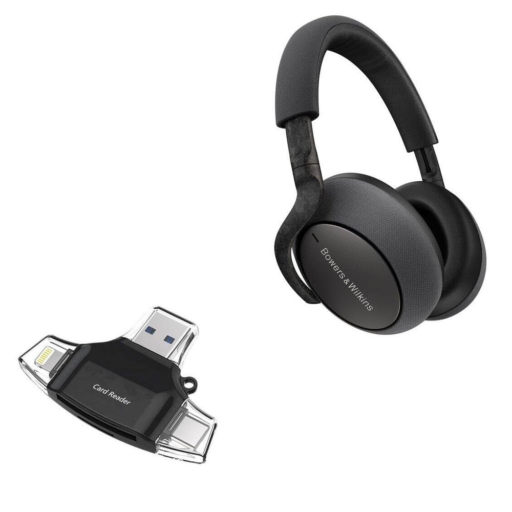 BoxWave Smart Gadget Compatible with Bowers & Wilkins PX7 - AllReader SD Card Reader, microSD Card Reader SD Compact USB - Jet Black