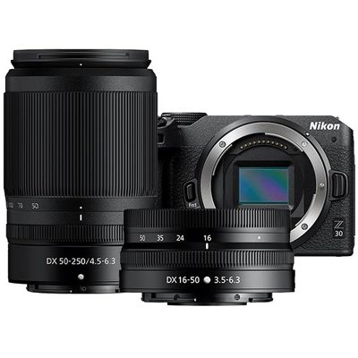 Nikon 1743Q Z 30 Mirrorless Camera with 2 Lens Kit Z DX 16-50mm VR & 50-250mm VR (Renewed)
