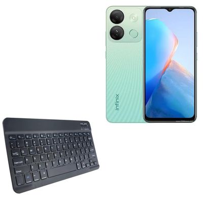 BoxWave Keyboard Compatible with Infinix Smart 7 HD - SlimKeys Bluetooth Keyboard, Portable Thin with Chiclet-Style Keys - Jet Black