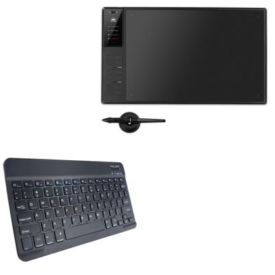 BoxWave Keyboard Compatible with Huion Inspiroy WH1409 V2 - SlimKeys Bluetooth Keyboard, Portable Thin with Chiclet-Style Keys - Jet Black