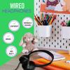 10 Pack Bulk Wired On-Ear Rubber Headphones with 3.5mm Connector, Multi view 3
