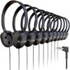 100 Pack Bulk Wired On-Ear Rubber Headphones with 3.5mm Connector, Black view 1