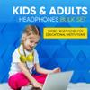 300 Pack Bulk Wired On-Ear Rubber Headphones with 3.5mm Connector, Black view 2