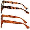 V.W.E. 2 Pairs Women Reading Glasses Blue Light Blocking, UV Ray Glare Computer Readers Bold Round (1 Tortoise 1 Orange, 3.00) view 3