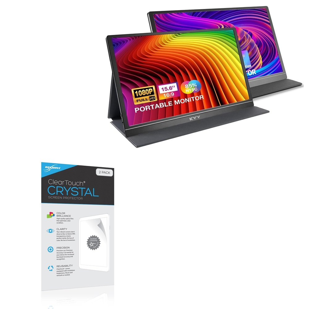 BoxWave Screen Protector Compatible with KYY Monitor K3-3 (15.6 in) - ClearTouch Crystal (2-Pack), HD Film Skin - Shields from Scratches
