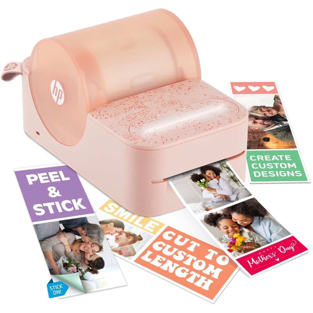 HP Sprocket Panorama Instant Color Label & Smartphone Photo Printer - Portable - Personalize Prints 2 x .5- 9 on Zink Sticky-Back Photos - Create Photobooth Strips & Custom Designs in App - Pink