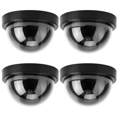 Tbest Fake Camera,Outdoor Camera Dummy Security Cameras Fake D,Surveillance Cameras 4Pcs Dome Simulation Camera CCTV Dummy Fake Security Camera with Flashing Led Light(White)(Black)
