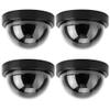 Tbest Fake Camera,Outdoor Camera Dummy Security Cameras Fake D,Surveillance Cameras 4Pcs Dome Simulation Camera CCTV Dummy Fake Security Camera with Flashing Led Light(White)(Black) view 1