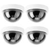 Tbest Fake Security Camera White, Outdoor Camera Dummy Security Cameras,Surveillance Cameras 4Pcs Dome Simulation Camera CCTV Dummy Fake Security Camera with Flashing Led Light(White) view 1