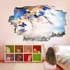 3D Wall Decal Butterfly Smashed Wall Tattoo Decal Boys Bedroom Decor Wall Stickers Mural Flower Wall Art Removable Poster Vinyl Decals for Baby Nursery Girl Kids Room Wall Decors 26"W x 18"H view 2